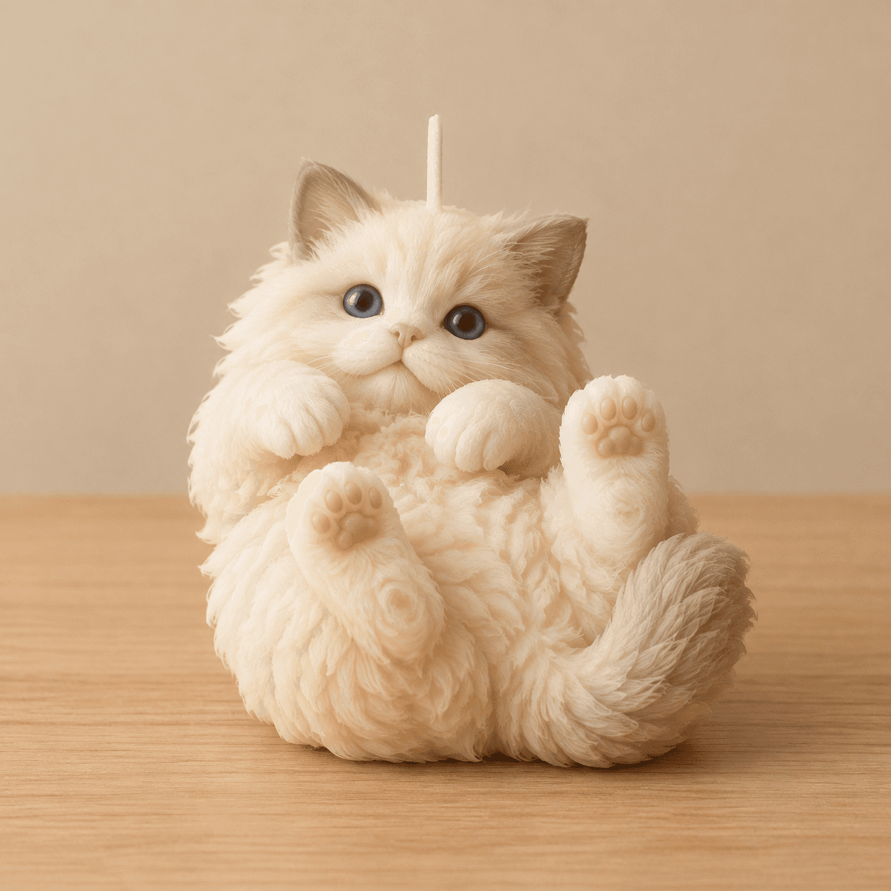 Belly-Up Ragdoll Kitten candle by Dreaming Day